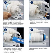 Membrane Solutions Reverse Osmosis Membrane 600G RO Membrane Water Filter Replacement for Under Sink and Reverse Osmosis System, 4 Pack