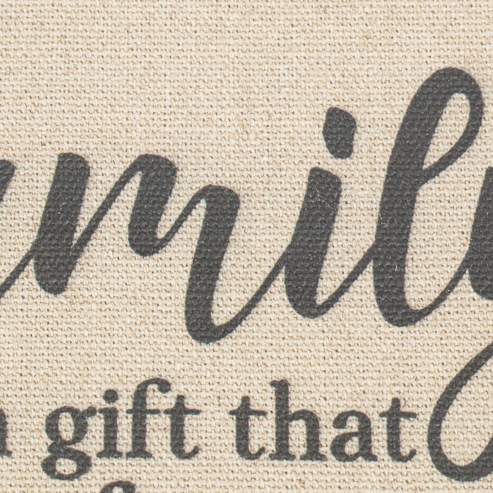 Family Typography Framed Under Glass on Burlap 12x15