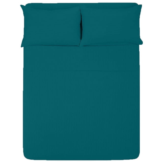 Sábana King Size 1800 Hilos, Microfibra Grabada Ultra Suave Mod. Petróleo