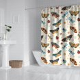thumbnail image 2 of Butterfly and Dragonfly Orange Pattern Modern Waterproof Shower Curtain Set with 12 Hooks, Washable Decorative Bathroom Shower Curtain, 2 of 6