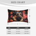 thumbnail image 3 of Plush Throw Pillow Covers, Colorful Flower German Shepherd Pillow Cases with Invisible Zipper, Breathable Microfiber Pillow Cases Standard Size for Sleeping Bedroom Sofa Living Room 20x30, 3 of 5