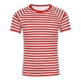 thumbnail image 3 of WOYY Boys Knit Striped Short Sleeve T Shirt Casual Crew Neck T-Shirt, Sizes 8-9, 3 of 3