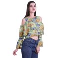 thumbnail image 3 of Moomaya Plus Size Cold Shoulder Top Printed Ladies Tops Blouses Women Party Tops, 3 of 4