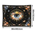 thumbnail image 2 of Boho Floral Evil Eye Tapestry, 80x60 Inch Black Sun Moon Star Butterfly Wall Hanging, Cozy Vintage Botanical Tapestry for Reading Corner, Bedroom Dorm Renter Home Refresh Decor, 2 of 6