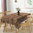 thumbnail image 4 of Vintage Brown Wooden Tablecloth, 60x84 Inch Natural Wood Grain Rectangle Fabric Table Cloth,Waterproof Table Cover for Farmhouse Dining Western Barn Themed Birthday Wedding Party Decor, 4 of 7