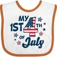 thumbnail image 3 of Inktastic My 1st 4th of July with Striped Stars Boys or Girls Baby Bib, 3 of 4