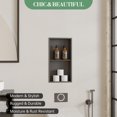 thumbnail image 1 of 12x24 Inch Stainless Steel Shower Niche, 2 Tier Waterproof & Rustproof Recessed Bathroom Shelves, No Tile Needed, Space Saving Wall Mount Organizer for Small Spaces Apartments, Black, 1 of 8