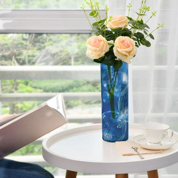 Blue Bubbles Flower Vase Decorative Vases for Flowers Home Decor for Centerpieces Entryway Shelf Living Room
