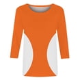 thumbnail image 5 of Jalioing Women's 3/4 Sleeve Shirts Fashion Print Round Neck Casual T Shirts Dressy Trendy Summer Tunic Blouses for Women, 5 of 9