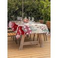 thumbnail image 2 of Outdoor Tablecloth with Umbrella Hole and Zipper, Love Heart Valentine's Rectangle Table Cloth 60x84 Inch Waterproof Tablecloth, Eucalyptus Botanical Red Pink Retro Picnic Table Cover for Patio, 2 of 7