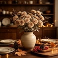 thumbnail image 5 of Artificial Fall Chrysanthemum Floral Stem, Dried Style Faux Flower Sprig With Long Flexible Branch, Rustic Harvest Vase Filler, Thanksgiving Table Mantel Home Decor, 5 of 6