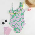 thumbnail image 7 of Zszcpp Tankini Swimsuits For Baby Girl Ruffled Oblique Shoulder 1 Piece Floral Printed Faddish Leisure Seaside Beach Swimwear Bathing Suits, 7 of 7