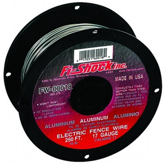 Fi-Shock Fil de Clôture Électrique FW-00018D, Fil 17 ga, 250 ft L, Aluminium