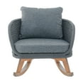 thumbnail image 4 of 29.5" Gray Wicker Rocking Chair with Cushions, Indoor/Outdoor Pe Rattan Chair with Wood Frame for Patio & Living Room, 4 of 6