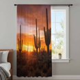 thumbnail image 3 of Western Cactus Sunset Sheer Curtains 63 Inches Long, Modern Abstract Art Retro Light Filering Curtains, Breathable Simi Curtain Privacy Drapes for Living Room Bedroom Lightweight Window Treatment, 3 of 9