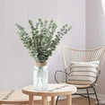 thumbnail image 3 of 12pack Eucayptus Stems Real Touch Leaf Fake Greenery Decor Plastic Artifical Plants Faux Eucalyptus Leaves Wedding Bouquet Dining Table Centerpiece Home Decor (Green) A, 3 of 5