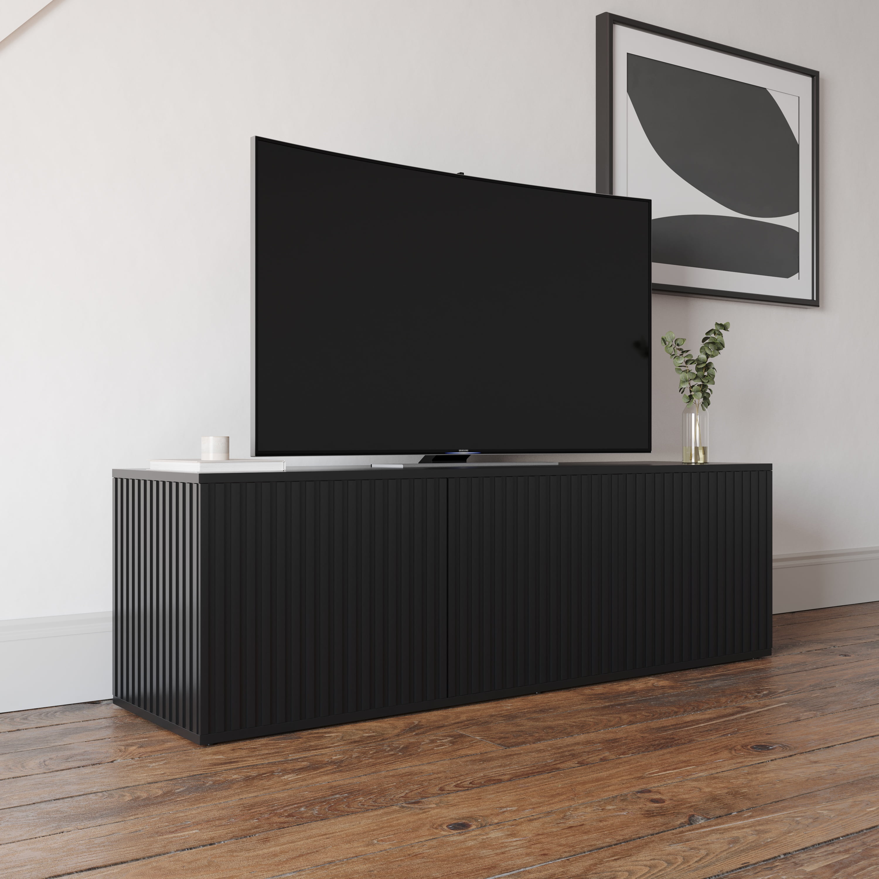 Nexera Trelisse TV Stand for TVs up to 60 inches, Black
