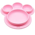 thumbnail image 1 of Bewildely de cena para niños, alimentación de silicona, frutas, dividido, cuenco, forma de pata, vajilla de alimentación, juguete para Mostrada Rosado Bewildely HA003350-01, 1 of 6