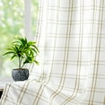thumbnail image 2 of Buffalo Plaid Window Treatment Set,Light Filtering Curtain Woven Lines Pattern Drapes for Living Room and Bedroom, Semi Sheer Rod Pocket Modern Farmhouse Style 2 Panels 40"x84",Linen&White, 2 of 8