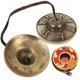 thumbnail image 2 of Yellow Brass Cymbal Bell for Religious Ceremony 1Set Percussion Instrument, 2 of 4