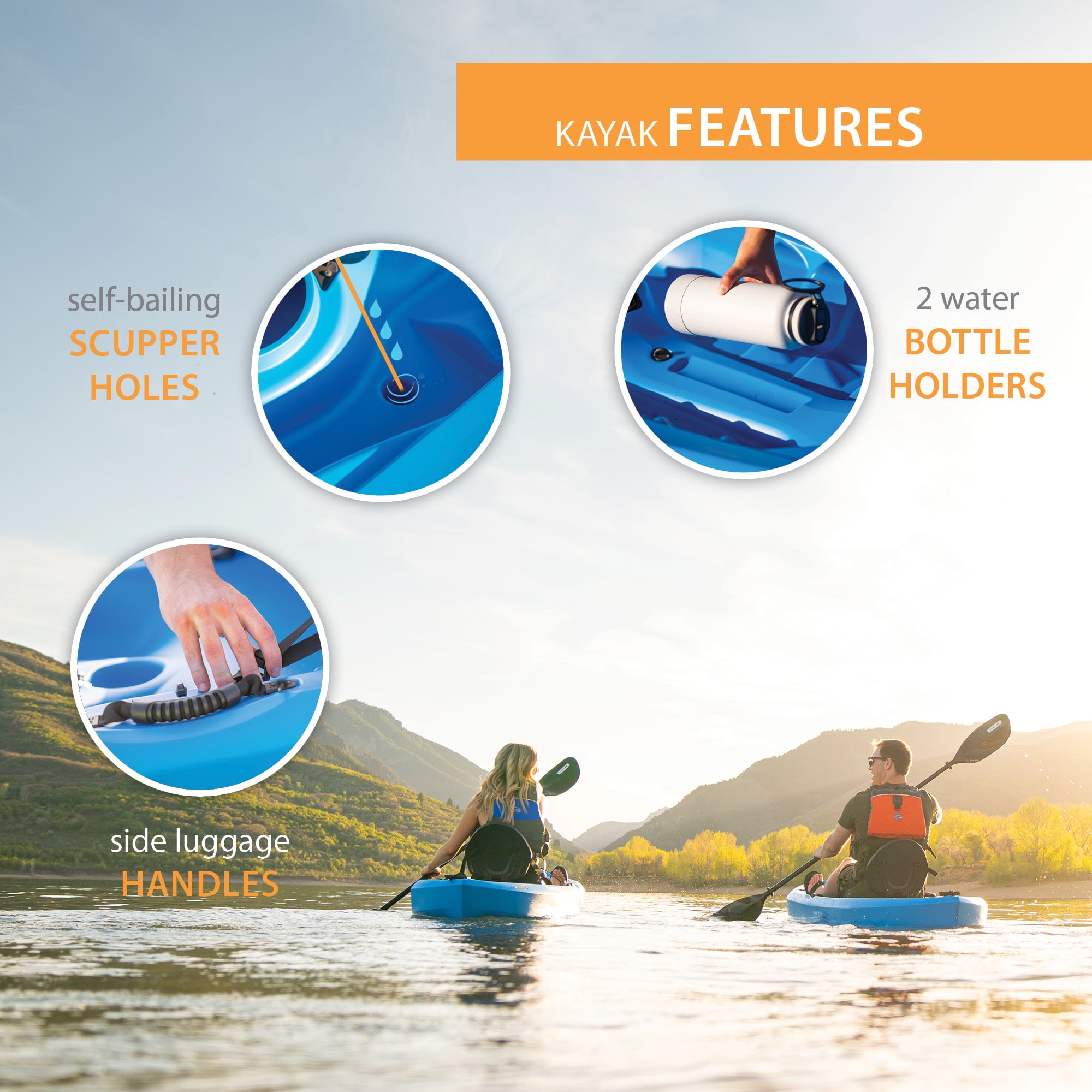 Lifetime Tamarack 10 ft Sit-On-Top Kayak with Paddle, Dragonfly Blue (91129)