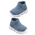 thumbnail image 3 of Zapatos de punto informales para niños pequeños, zapatos de punto para recién nacidos, transpirables, de goma, resistentes al deslizamiento, color azul, 15 tamaños, 3 of 5
