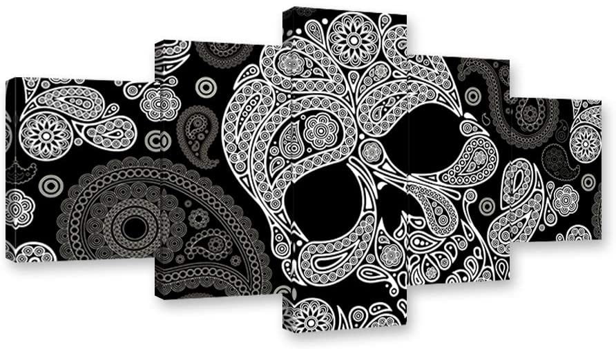 Halloween Day of the Dead Face Lady Canvas Prints Painting Wall Art Poster 5PCS 