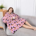 thumbnail image 5 of Oversized Wearable Blanket Hoodie,Pink Dachshund Chips Sherpa Blanket Hoodie with Super Pockets,Super Warm Fuzzy Pullover for Women & Men, 5 of 6