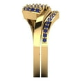thumbnail image 3 of 0.45 ct Brilliant Round Cut Tanzanite 18K Yellow Gold Solitaire with Accents Engagement Bridal Wedding Ring Band Set size 8.75, 3 of 7