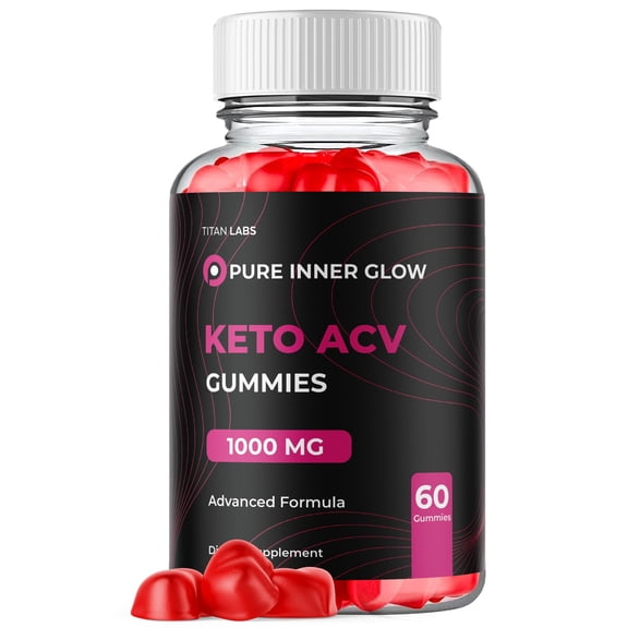 Pure Inner Glow Maximum Strength ACV Gummies Advanced Apple Cider Vinegar Supplement 1000MG Formula 60 Gummies