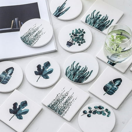 

Creative ins absorbent ceramic coasters non-slip insulation ceramic coasters decorative coasters with cork coffee coasters (6 pcs/set)