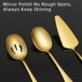 thumbnail image 5 of GPED 10 Pieces Stainless Steel Serving Utensils, Large Serving Utensils Set for Partie, Include 8.7" Pie Cake Server, 8.7" Serving Spoons, 8.7" Slotted Spoons, and 9.4" Tongs (Gold), 5 of 7