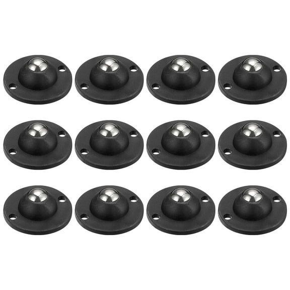 12Pack Adhesive Mini Caster Wheels, Swivel Universal Caster 360 Degree Rotation Sticky Pulley (Black)