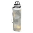 thumbnail image 2 of Gold Light Flowers Sports Water Bottle 32oz with Straw for Kids Travel Mug BPA Free Leak Proof for School, 2 of 7