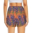 thumbnail image 4 of Goofa Lavender Flowers Printed Women 2 in 1 Running Shorts,Quick Dry Athletic Workout Shorts,High Waisted Athletic Shorts with Liner Pockets-Large, 4 of 9
