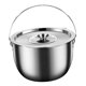 thumbnail image 2 of Olla de camping de acero inoxidable, olla para estofado fácil de limpiar, recipiente para aceite con asa y 4.0L, 2 of 9