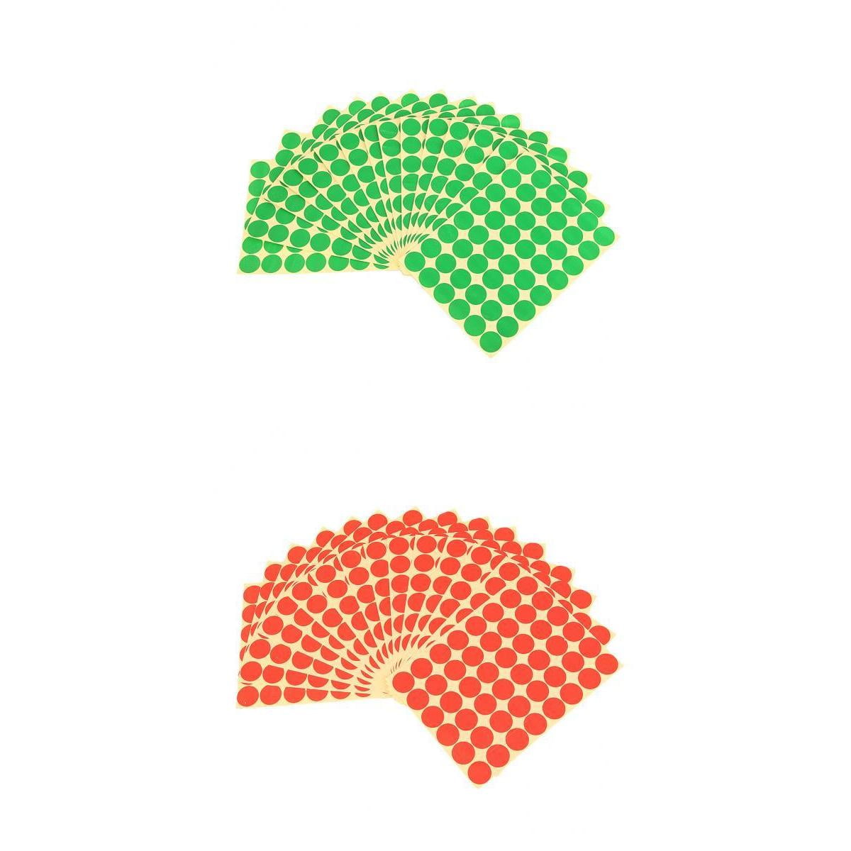 1440 Pcs Round Red And Green Adhesive Label Sticker Colored Dot Sticker 25MM 