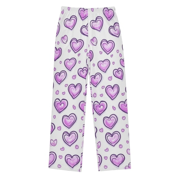 Pink Hearts Pajama Pants Soft Lightweight Lounge Pants Bottoms Sleep Pants Warm Comfy