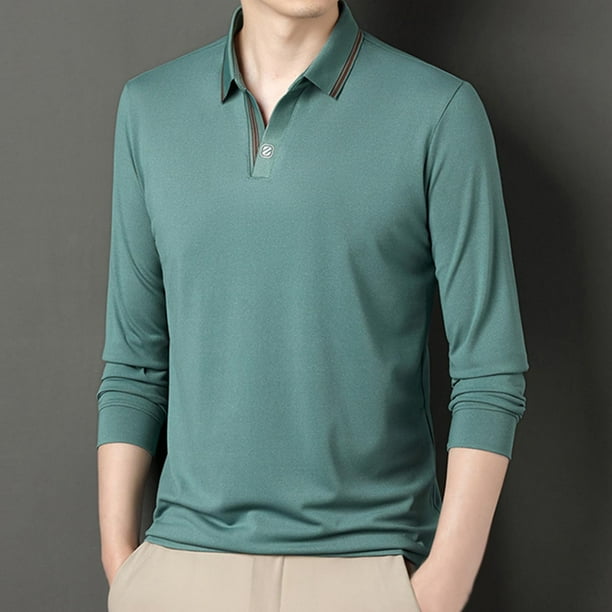 Blusa y camisa de manga larga con cuello vuelto para hombre, ropa deportiva para el hogar, pijamas, camiseta de color liso, blusa deportiva de manga larga con cuello vuelto, blusa para hombre, blusa d