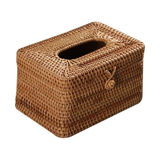 Advancent Caja de pañuelos tejido de mimbre para , servilletero Rectangular, organizador de almacenamiento, adornos de papel, oficina, sala de Almacenamiento y organización del hogar