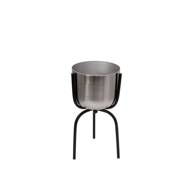Sagebrook Home Metal 20" Planter On Tripod, Silver/Black