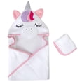 thumbnail image 1 of Juego de toallas Baby Essentials con capucha, diseño de unicornio, 76 x 76 cm, 23 x 23 cm, 1 of 7
