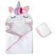 thumbnail image 1 of Juego de toallas Baby Essentials con capucha, diseño de unicornio, 76 x 76 cm, 23 x 23 cm, 1 of 7