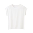 thumbnail image 3 of Oalirro Crew Neck Basic Solid Color T-Shirt for Women Casual Short Sleeve Summer Everyday Wear Loose Fit Basic Tees, 3 of 6
