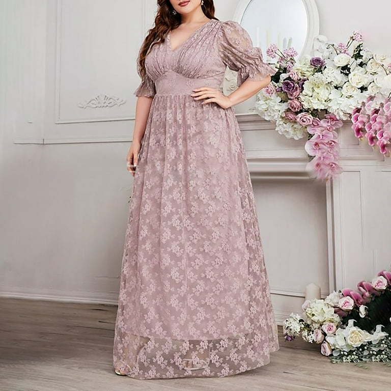 UPPADA Women Plus Size Maxi Dress Cocktail Wedding Guest Dress Short Sleeve Wrap V Neck Formal Dress High Low Split Ruffle Long Dress for Curvy Women Pink,XXL - Walmart.com UPPADA Women Plus Size Maxi Dress Cocktail Wedding Guest Dress Short Sleeve Wrap V Neck Formal Dress High Low Split Ruffle Long Dress for Curvy Women Pink,XXL - Walmart.com