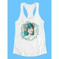 thumbnail image 3 of Beautiful Sketch Girl And Flower Tank Women -Image by Shutterstock, Female XX-Large, 3 of 4
