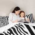 thumbnail image 6 of Homewish Zebra Cheetah Print Queen Comforter Set, Blck White Stripes Line Bedding Sets, Modern Fashion Theme Reversible Bedding Comforter Set, Ultra Soft Bedroom Decor, 3pcs, 6 of 9