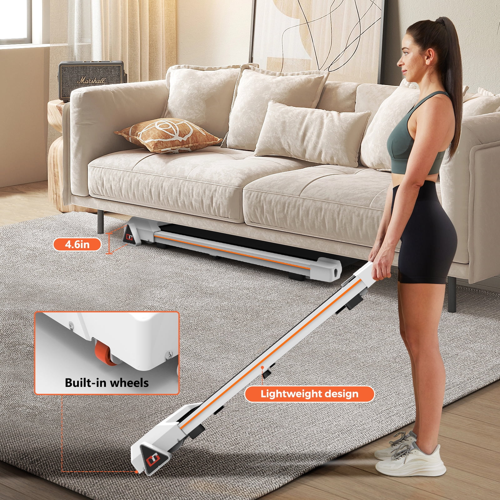 GOYOUTH Incline Mini Walking Pad, Portable Under Desk Treadmill, Installation-Free, 265 lbs Capacity
