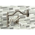 thumbnail image 3 of Kingston Brass KS2108PX Heritage Wall Mount Pot Filler Faucet, Brushed Nickel, 3 of 7
