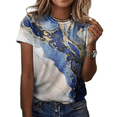 thumbnail image 2 of LYMAYTER Women Fashion T-Shirts Print Round Neck Pullover for XXS-6XL Summer Casual Short Sleeve Tops, 2 of 8